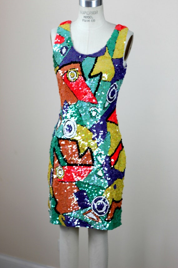 Size Small// Abstract All Sequined Dress// Amazin… - image 2