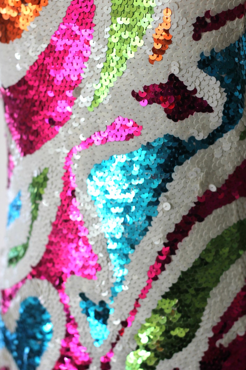 Mod Hand sequined Adrienne Vittadini vtg Dress
