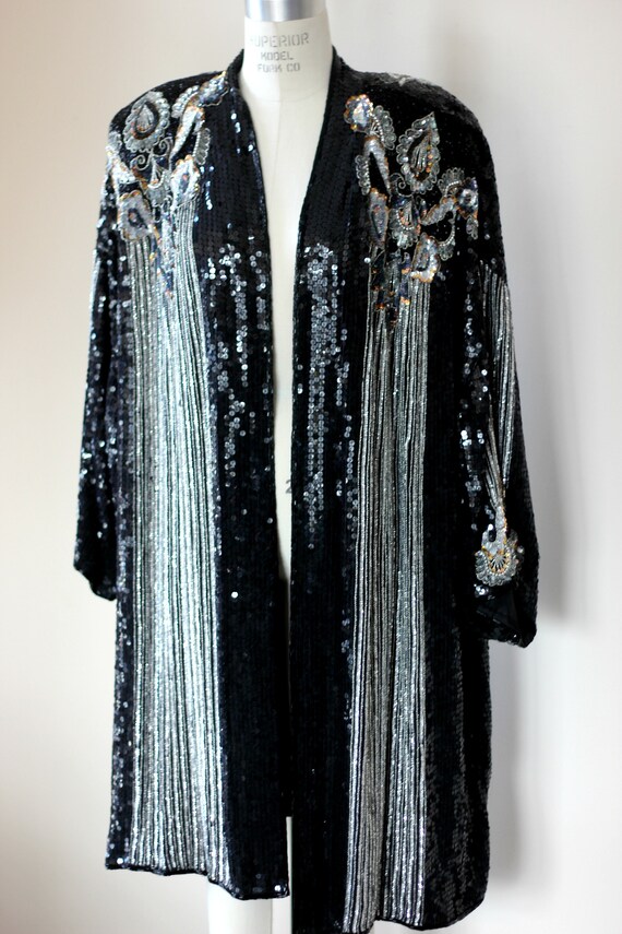 2X//Amazing Gatsby Beaded Sequin Duster//Judith A… - image 2