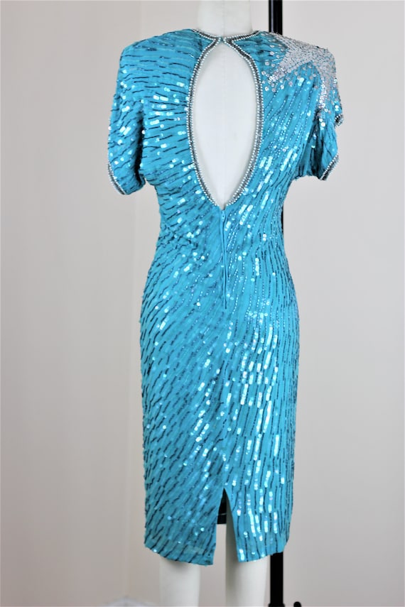 Sz SP// Naeem Khan Lillie Rubin Sequin Dress// Be… - image 6