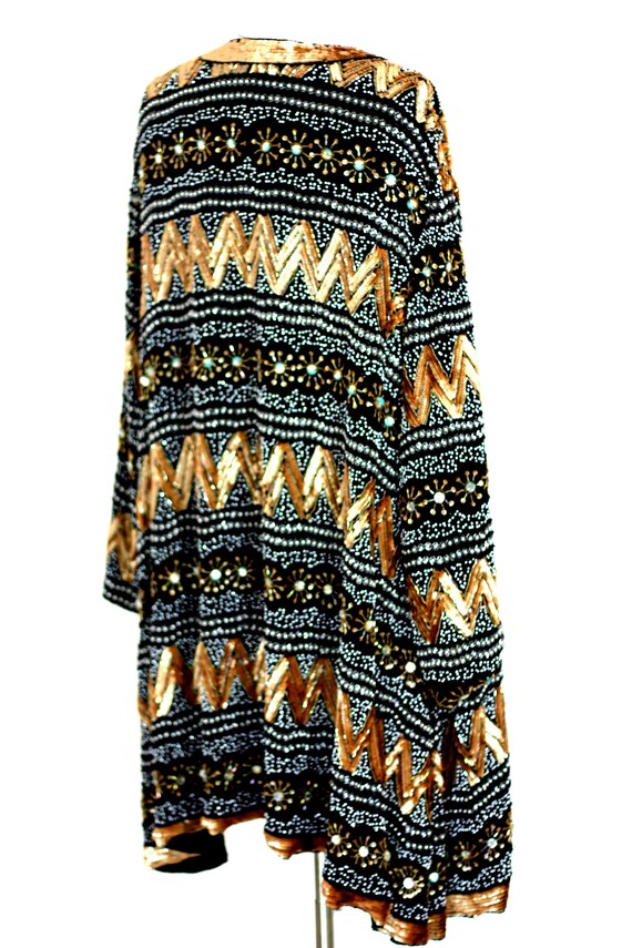 2x//Heavily Beaded Sequin Black Duster// Plus siz… - image 3