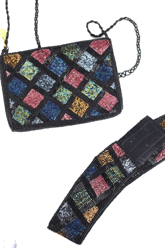 Sequin Beaded Purse and Belt//vintage 80s Style - Etsy Canada display picture 1