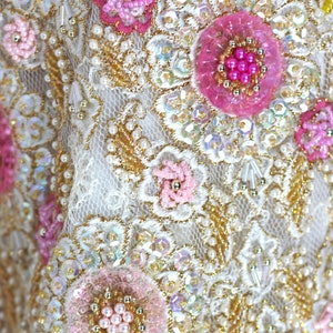 Sz s/m// With tags Hand beaded Vintage bolero jacket// Stunning pearls sequins image 3
