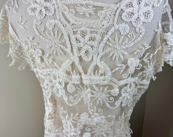 Antique Victorian or Edwardian Lace Blouse C 1910 Princess