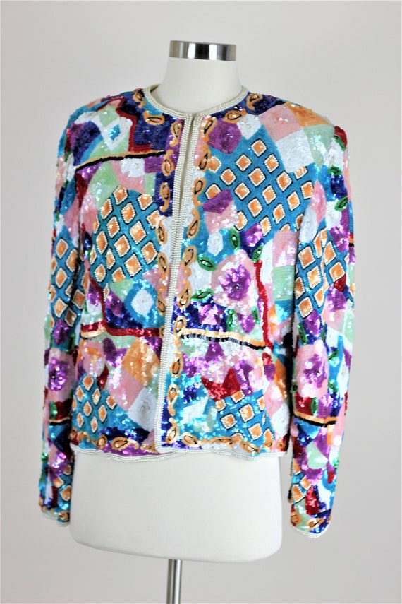 Sz L// Judith Ann Fabulous Patchwork style jacket… - image 2