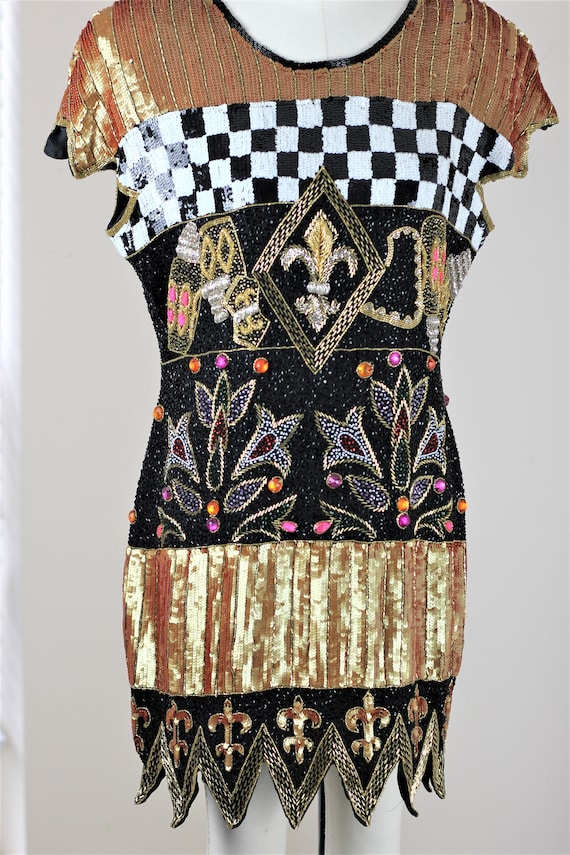 Sz 14// Fabulous Beaded sequined Embellished Dres… - image 2
