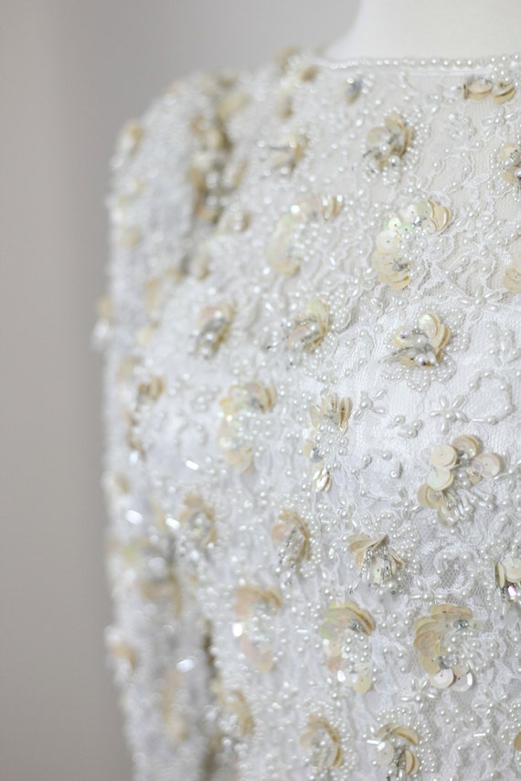 SIZE 10//STUNNING heavily beaded Wedding gown// B… - image 5