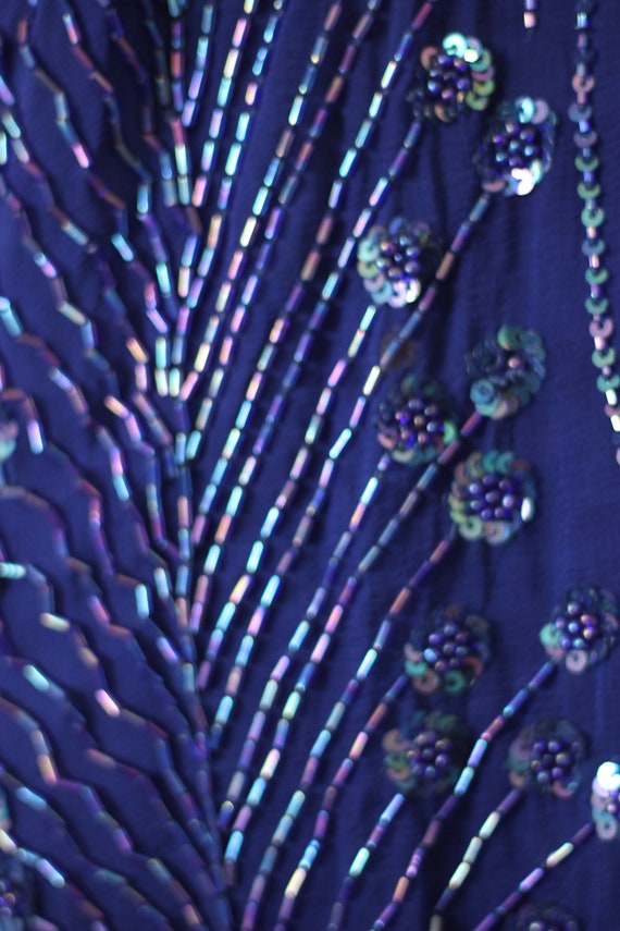 Size S//Stunning Royal Blue Flapper Style Vintage… - image 7