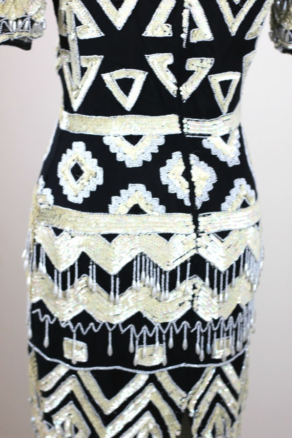 aztec beaded dress Aztec Beaded V Neck Maxi Dress