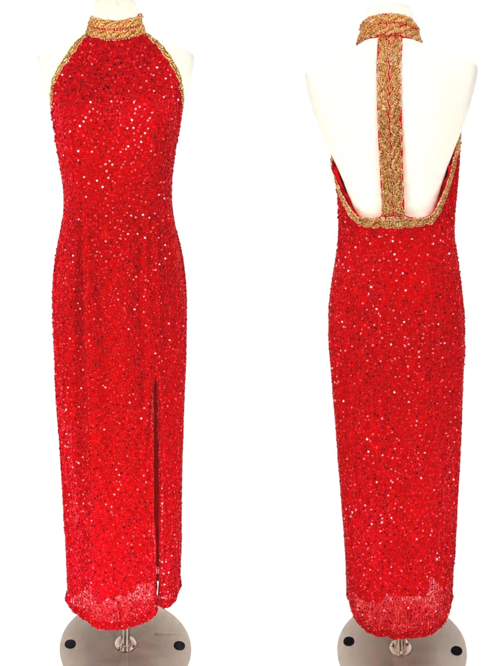 Sequin Halter Dress - Etsy