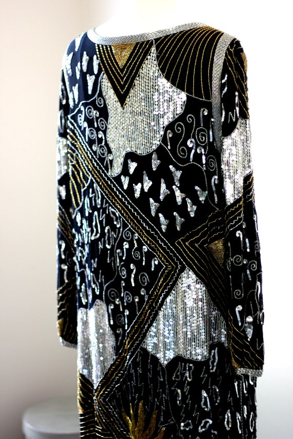 Size L//Gatsby Party Judith Ann Dress// Sequin be… - image 9