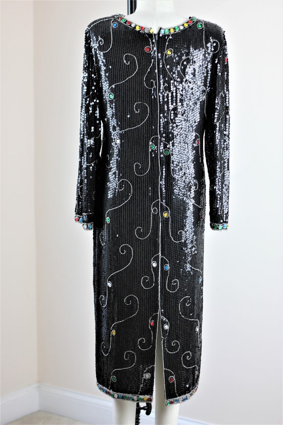 Sz L//Funky Vintage Sequin Flapper Style dress// … - image 6
