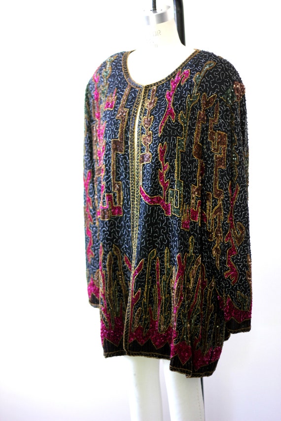 Plus size 3X//Beaded Judith Ann Creations Duster/… - image 3