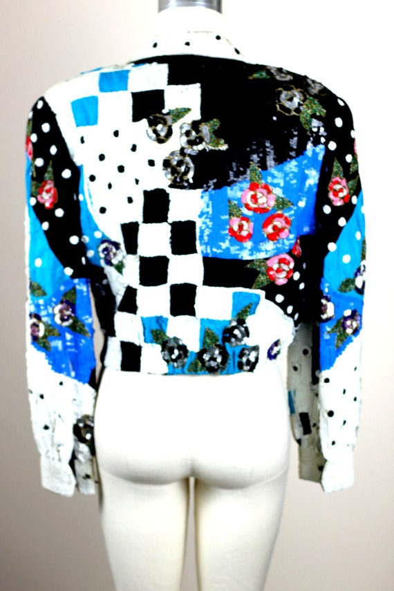 Sz L//STUNNING heavily embellished sequin jacket/… - image 9