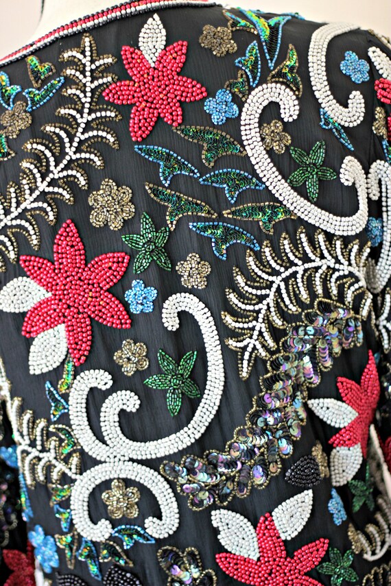 Sz M//Heavily Embellished Beaded Jacket//Sequined… - image 7