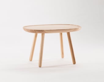 Solid Ash Wood Side Table: Minimalist Design, Easy Assembly