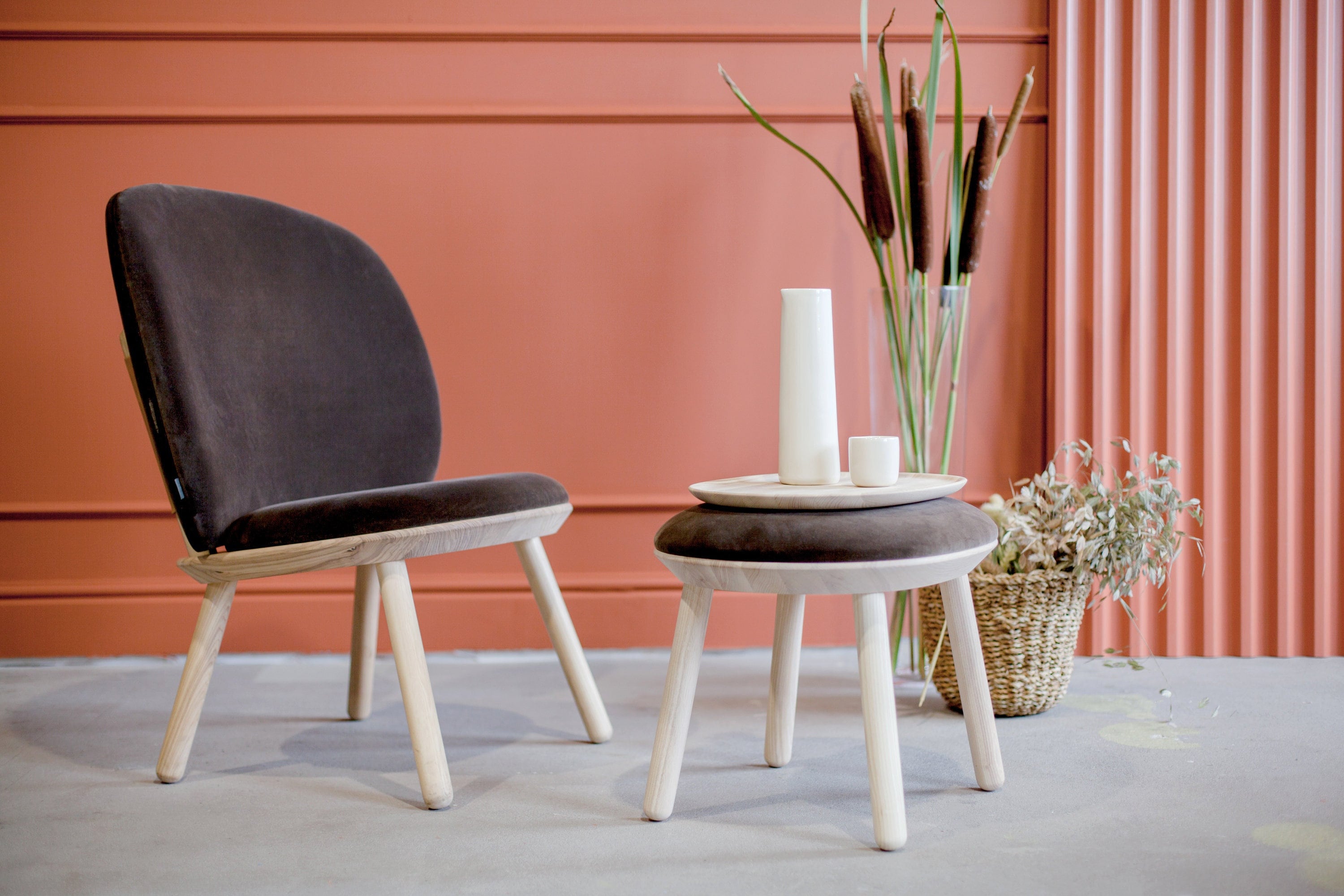 Chaise Basse En Velours Marron Chaise Longue Scandinave Japandi