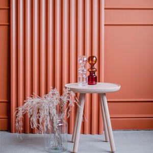 Mesa auxiliar de madera maciza de fresno: mesa auxiliar rosa polvoriento