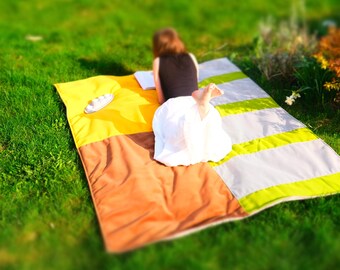 Patchwork-Picknickdecke: Upcycled, nachhaltiges Design