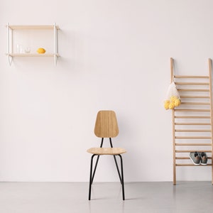 Metal Frame Chair | Plywood chair| homeoffice chair | Oak veneer chair | Elegant chair | Dining chair in oak | stackable chair