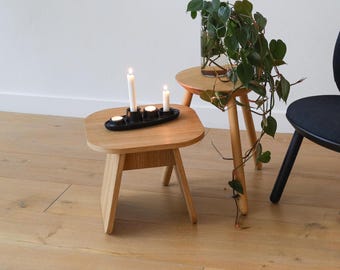 Mesa de centro de chapa de roble natural: diseño nórdico japonés