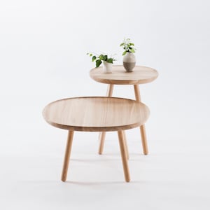 Wooden Side Table natural | Esche Massiv Beistelltisch | Cute side table | Solid ash coffee table | Couchtisch Massivholz | Table d&#39;appoint