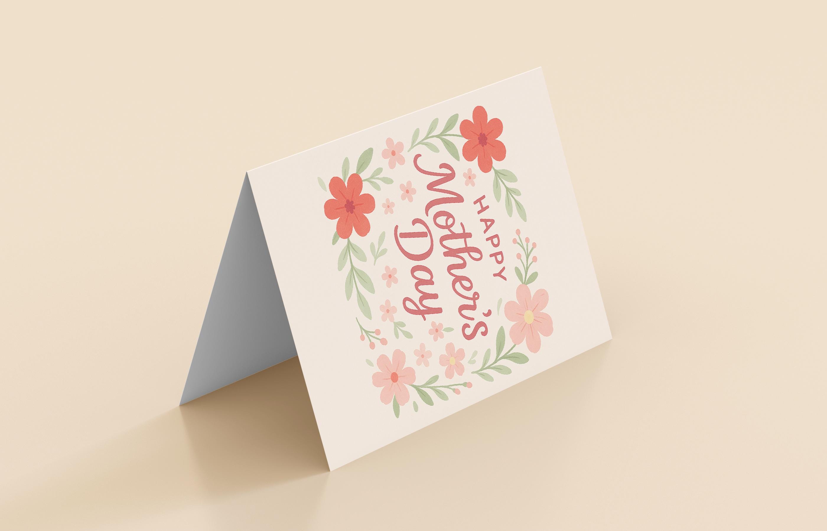 Mother’s Day Card Printable • Floral Pastel Digital Card for Mom ...