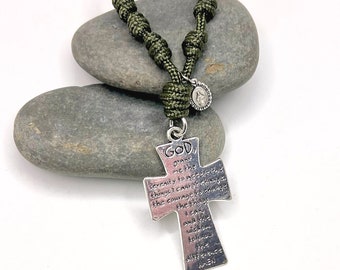 Pocket Rosary Meditative Prayer Tool, Graduation Gift for Christian Students, Spiritual Recovery Reminder, Unique Backpack Accessory