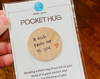 love pocket token self isolating boyfriend long distance miss you gift keepsake Post Quarantine Hug Token Parents friend