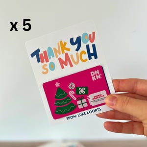 Pacote de porta-cartões de presente de agradecimento personalizado (conjunto de 5)