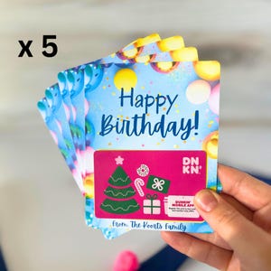 Cartões personalizados para porta-cartões de presente de feliz aniversário (conjunto de 5)