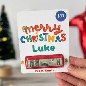 Carte personnalisée porte-monnaie de Noël colorée