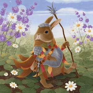 Rabbit from Bloomburrow Magic: the Gathering Art Print