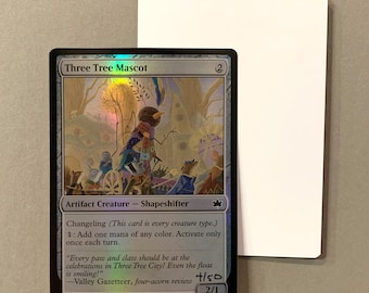 Three Tree-mascotte, gesigneerde Artist Proof-kaart FOLIE