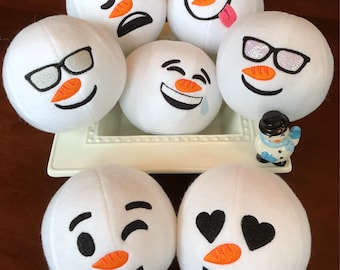 Snowman Emoji Snowballs Machine Embroidery Files