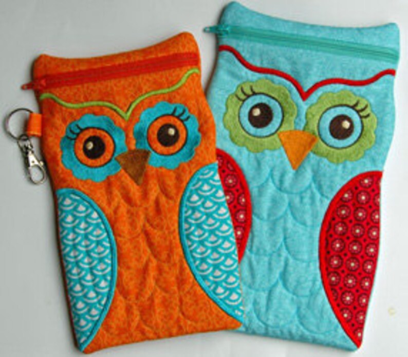 In the Hoop Large Owl Cases Machine Embroidery Design File Etsy