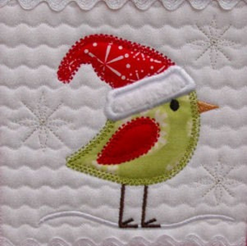 Holiday Birdies Machine Embroidery Applique Files Instant Download image 5