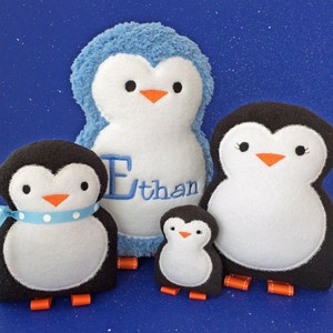 In the Hoop Penguin Softies Machine Embroidery Design Files Instant Download