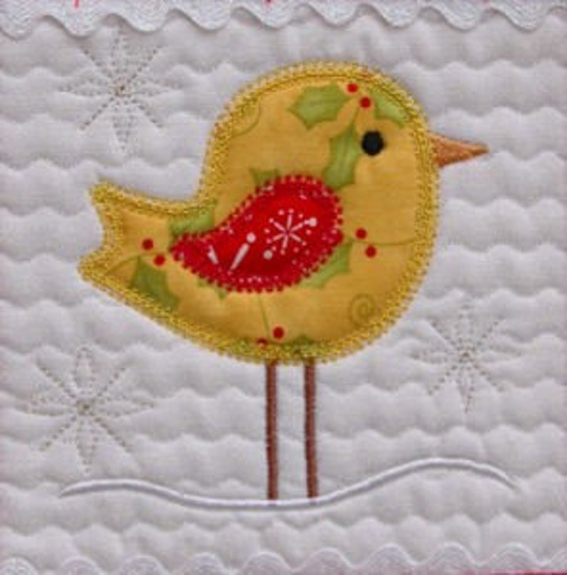 Holiday Birdies Machine Embroidery Applique Files Instant Download image 4