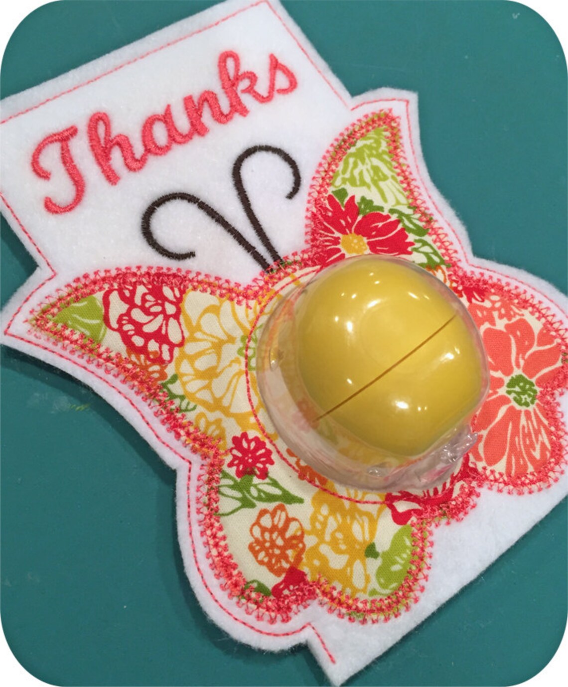 In the Hoop Butterfly EOS Lip Balm Holder Card Machine Etsy