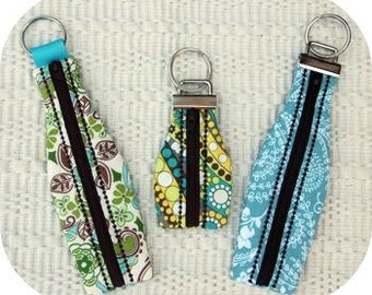 In the Hoop Zippered Key Fobs Machine Embroidery Design File Instant Download