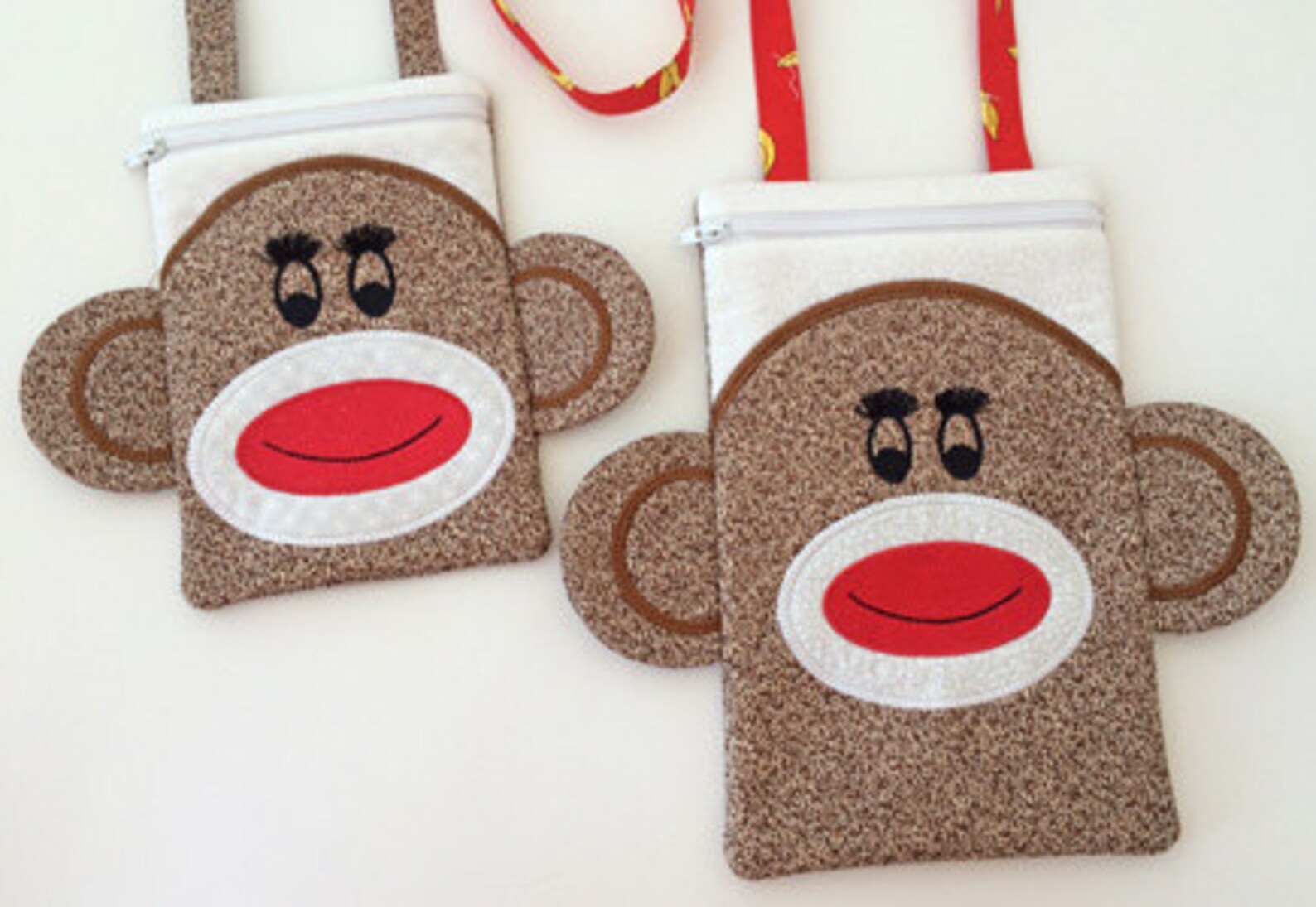 In the Hoop Sock Monkey Purse Set Machine Embroidery Design Etsy