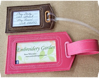 In the Hoop Luggage Tags Set Machine Embroidery Files Instant Download