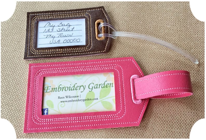 In the Hoop Luggage Tags Set Machine Embroidery Files Instant Etsy