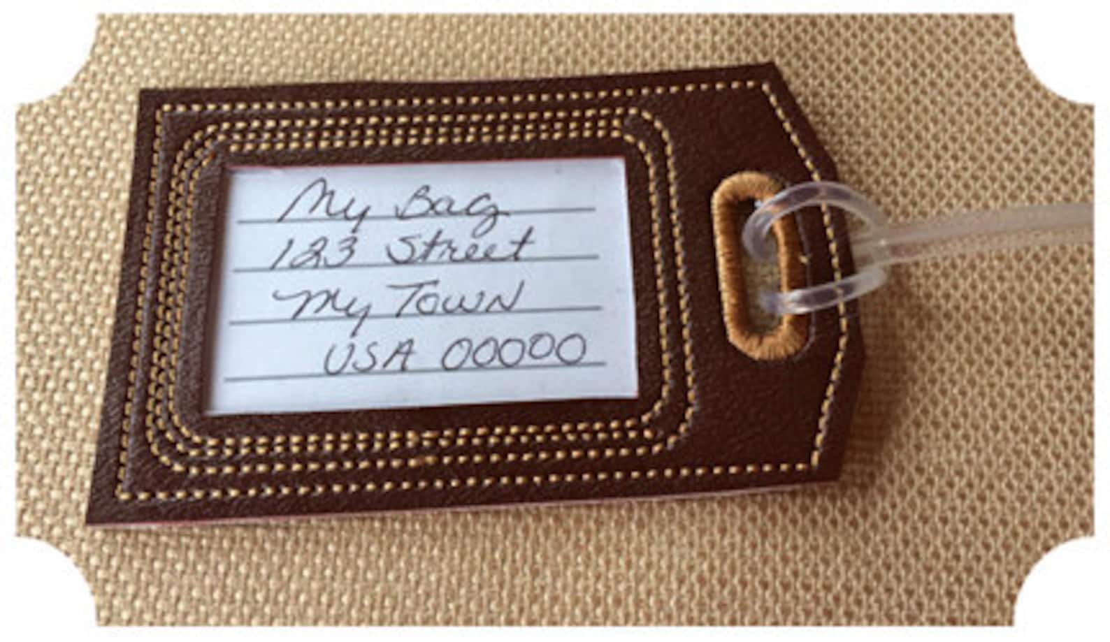 In the Hoop Luggage Tags Set Machine Embroidery Files Instant Etsy