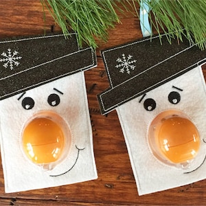 In the Hoop Snowman EOS Lip Balm Holder Machine Embroidery Design File