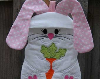 In the Hoop Bunny Zipper Case Machine Embroidery Design File Instant Download