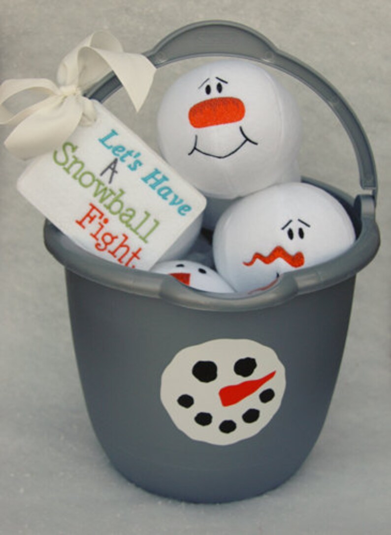 Snowman Snowballs & Reindeer Snowball Machine Embroidery Etsy