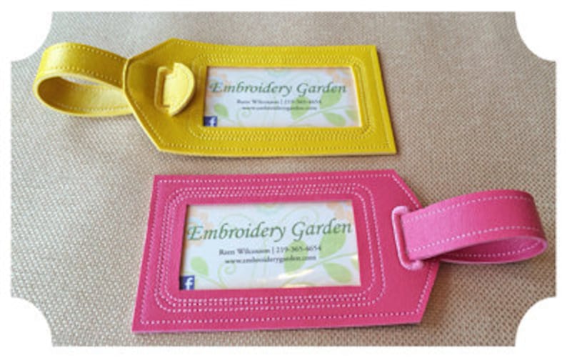 In the Hoop Luggage Tags Set Machine Embroidery Files Instant Etsy