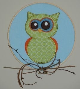 Ollie Owl Machine Embroidery Applique Design File
